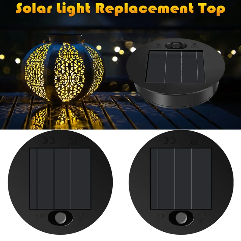 A93Z 2Pcs Solar Light Replacement Top LED Solar Panel Lantern Lid For Outdoor Hanging Lanterns IP65 Waterproof image 4