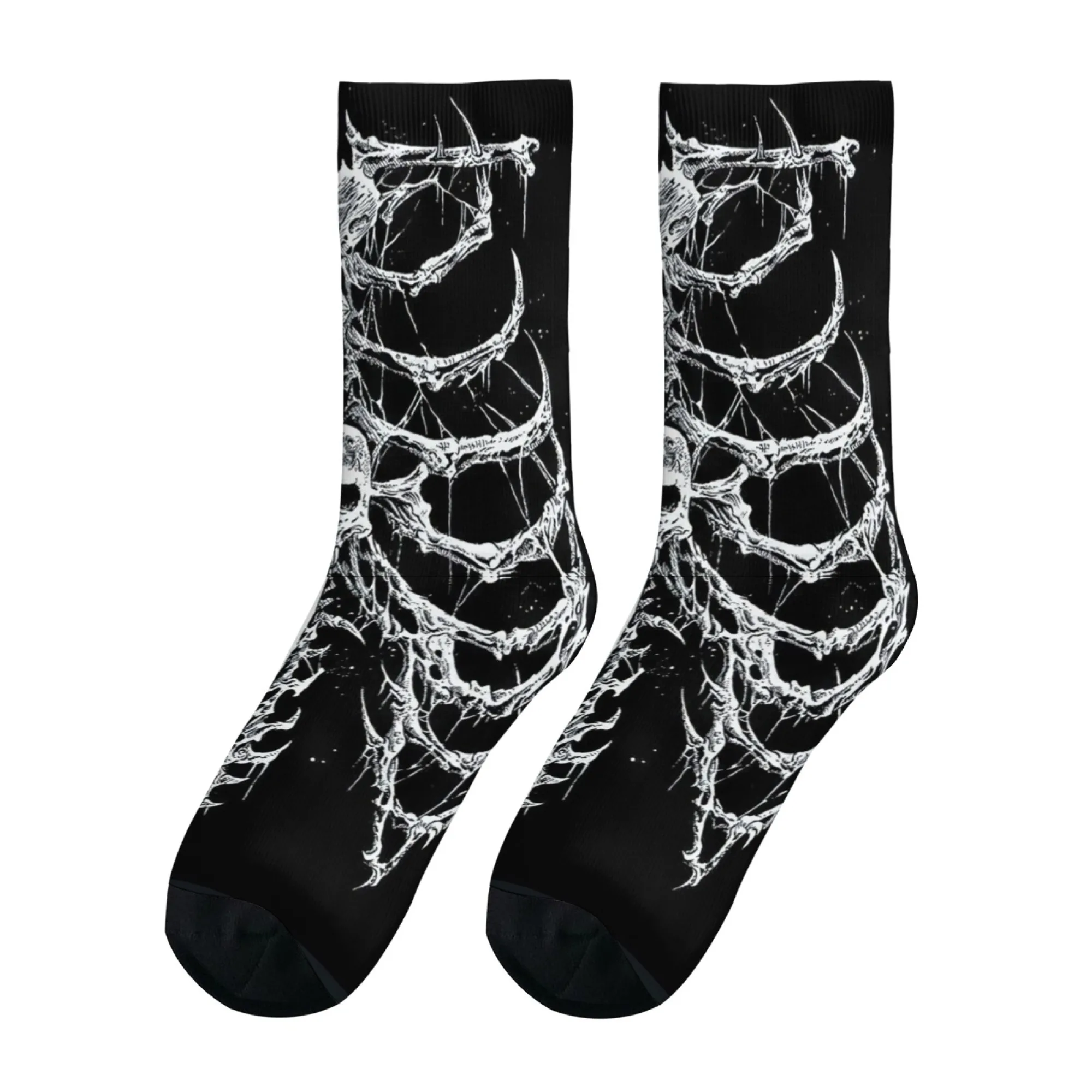 AliExpress NONE Men's Tattoo Skull Socks Skin Friendly Non Slip Fitness Cycling Hiking Wild Novelty Street Fashion Hip Hop Compression Socks