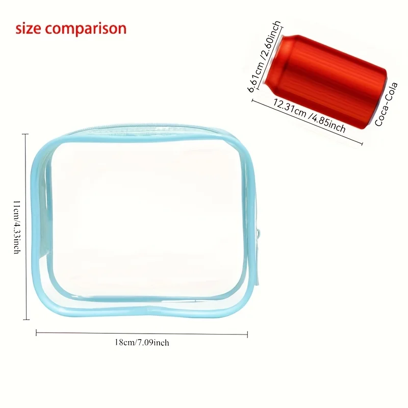 3pcs Upgraded Color-Edge Transparent Makeup Bag, Transparent Makeup Bag, Suitable for Travel, Suitable for Various Storage Needs