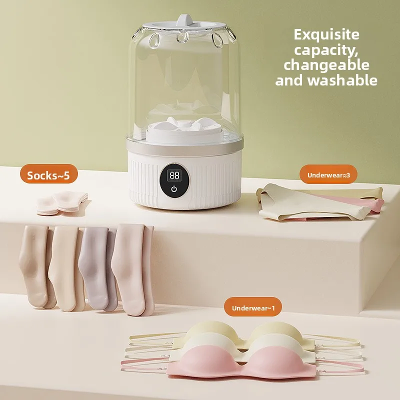 Mini Washing Machine for Underwear Socks Travel Use Small Laundry Cup No Installation Portable
