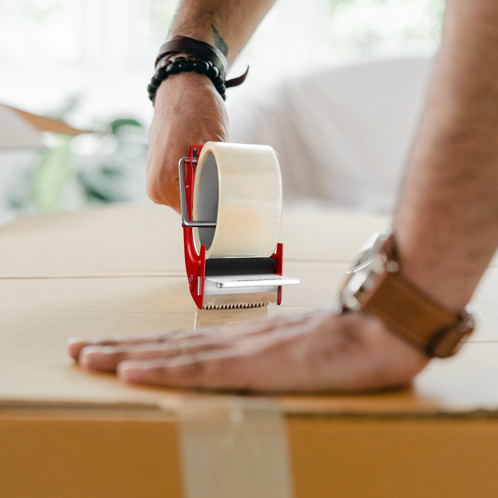 1pc Mini Metal Packaging Dispenser Handheld Sealing Cutter Warehouse Tool Lightweight Ergonomic Design Tape Cutting Tool