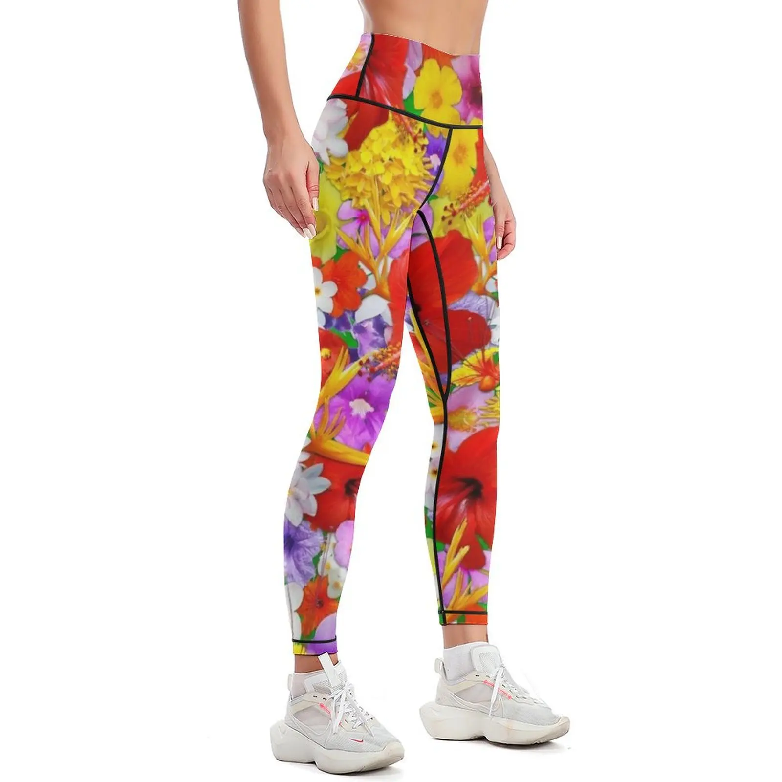 Exotic Flowers Colorful Explosion Leggings Women's sports pants Clothing fitness sportswear gym sports for Womens Leggings