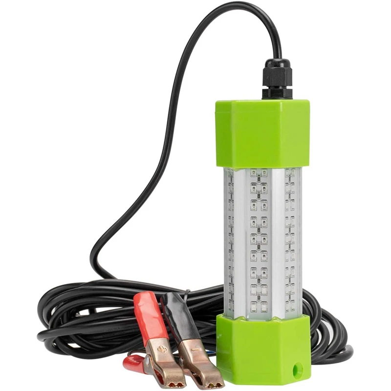6A-70W DC 12V LED Fishing Light 108 LED Bait Submersible Fishing Light Underwater Crappie Lure Green Night Fishing Finder