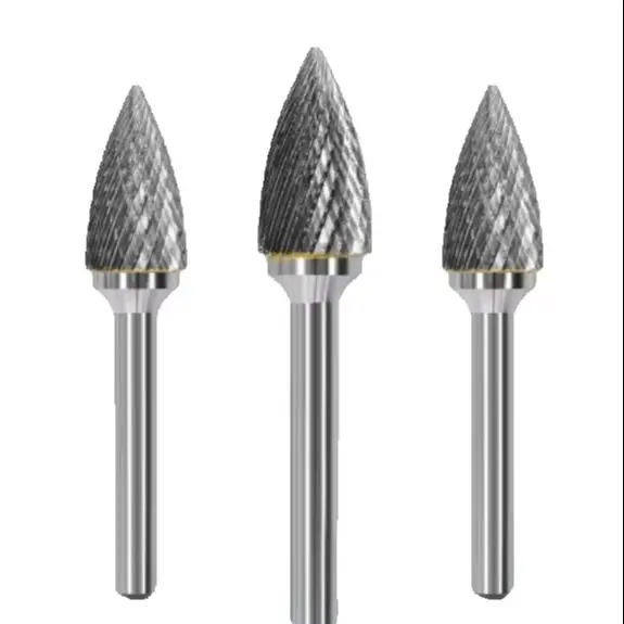 G GX Tapered Carbide Rotary File Single Cut Double Cut, 6-16Mm Shank 6Mm For Metal Deburring And Inner Corner Grinding