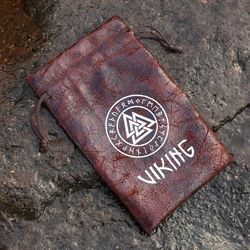 Bolsa de regalo de joyería vikinga amuleto de runa Valknut de diseño nórdico