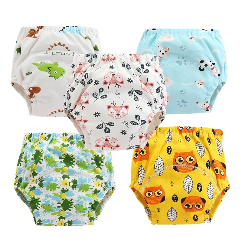 

10Pc/Lot Baby Cotton Training Pants Panties Waterproof Cloth Diapers Reusable Toolder Nappies Diaper Baby Underwear