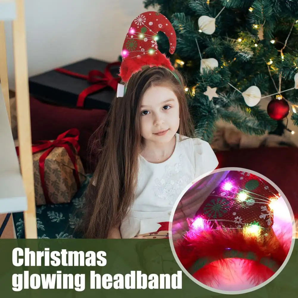 LED Christmas Headbands Elf Hats Reindeer Costume Hair Hoop With LED Light Holiday Party Favors Accessories Headwear 엘프 모자끈