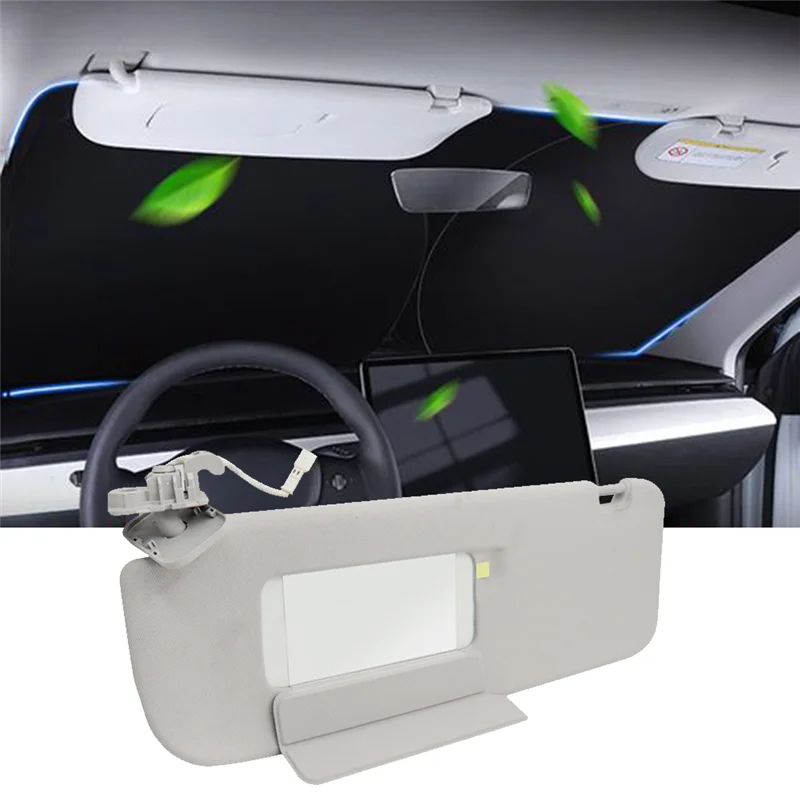 1490405-01-B Car Sunvisor Sunshade for Tesla Model 3/Y 2017-2023 Left Driver Side Sun Visor with Mirror Light 149040501B