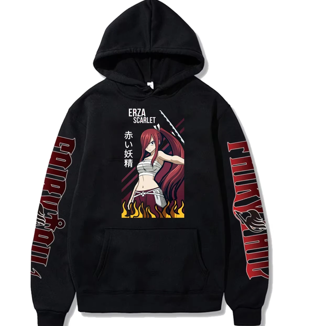 Fairy Tail Erza Scarlet Hoodie Unisex Herren Damen Baumwolle Grafikdruck Langarm Oversized Sweatshirt Sommer Casual Bestseller