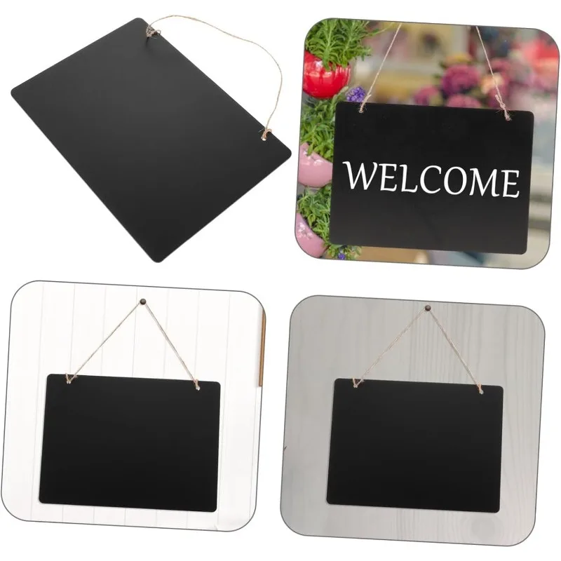 Double-Sided Chalkboard with Hanging String Erasable Message Board for Home Decor Rustic Wall Decor Sign for Events Occasions