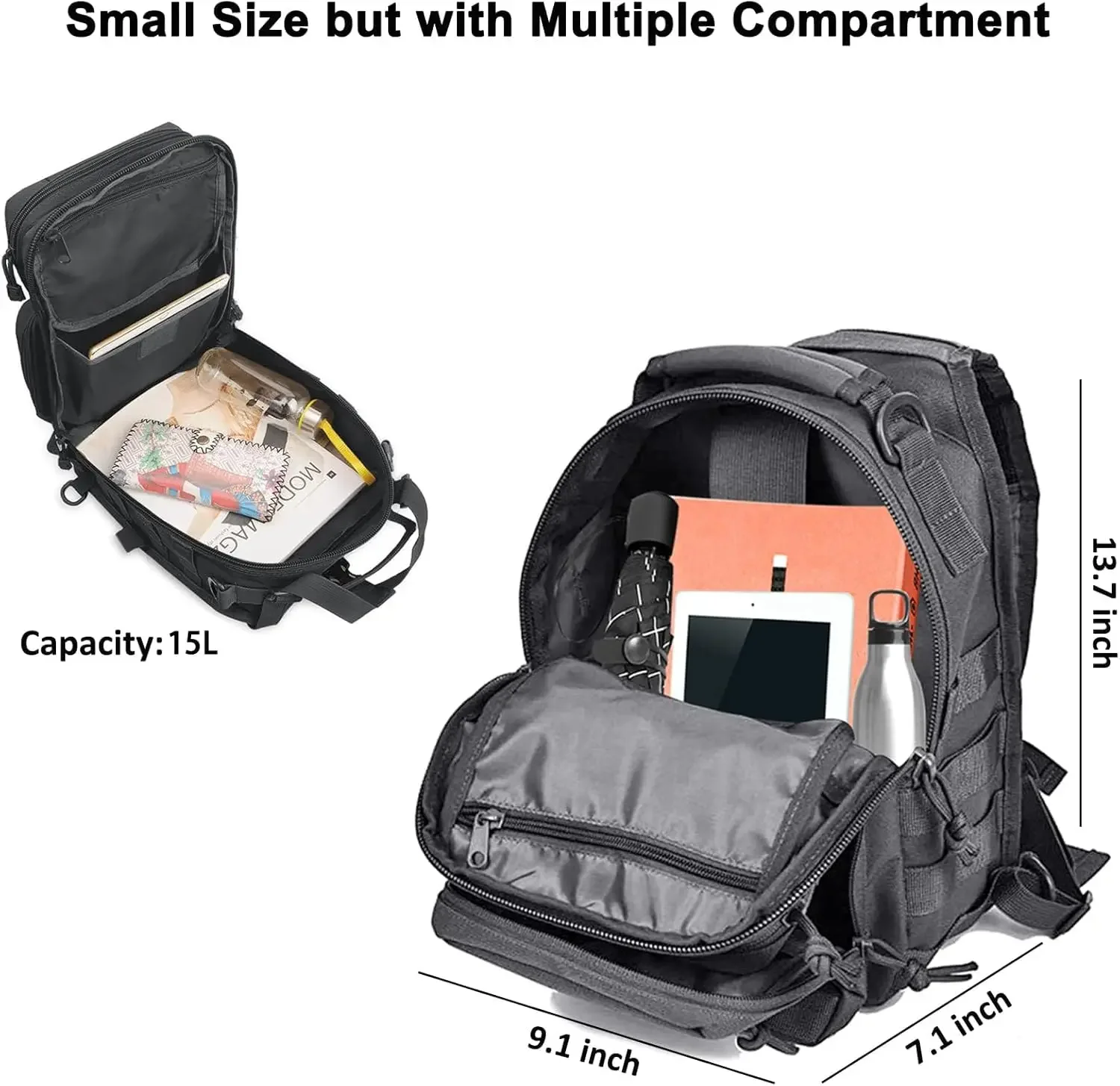 Zaino tattico con tracolla Bor - Edc Concealed Carry Sling Bag recensione e prezzo