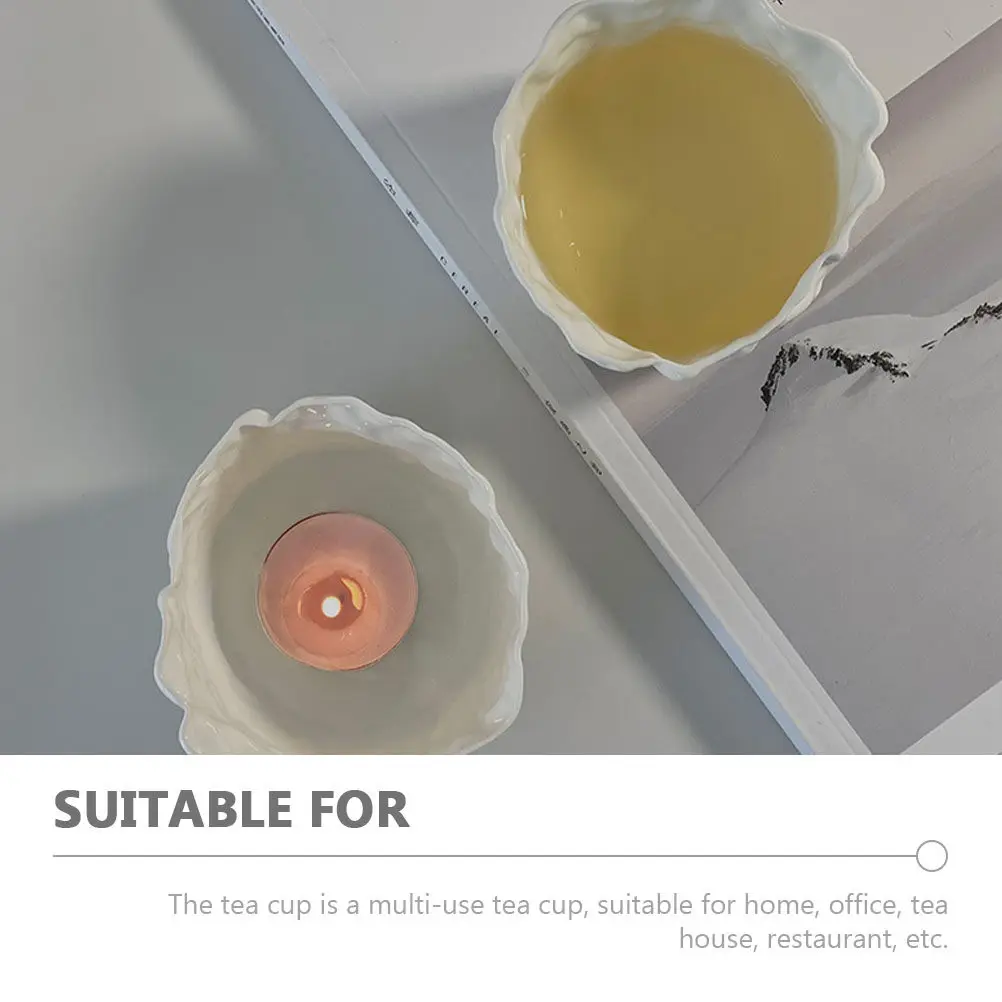 Delicate Wrinkle Texture Ceramic Tea Cup Classic Chic Retro Style Multi Use Teacup for Tea Ceremony Drinking Water Spirits