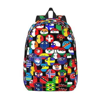 Country ball Cartoon Rucksack Grundschule High College School Studenten Länder Erde niedlichen Bücher tasche Teenager Tages rucksack Geschenk