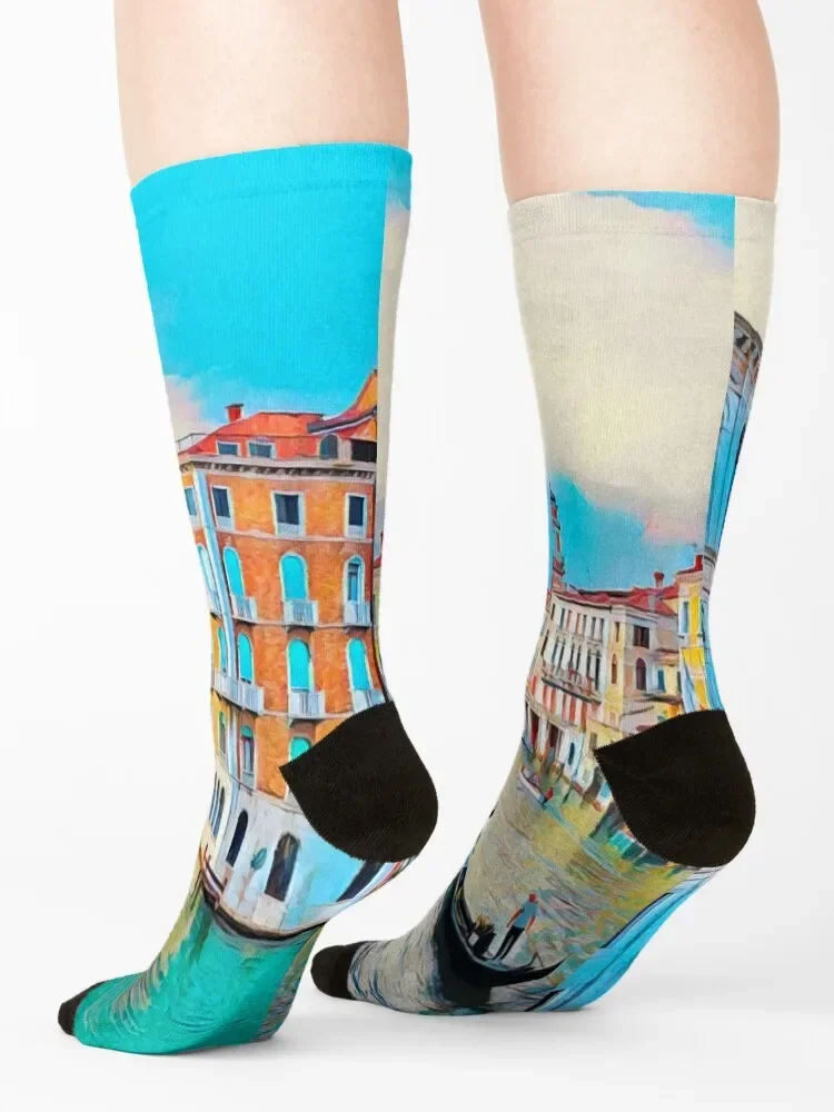 Venice Italy Socks Stockings man Christmas football luxury Designer Man Socks Women's