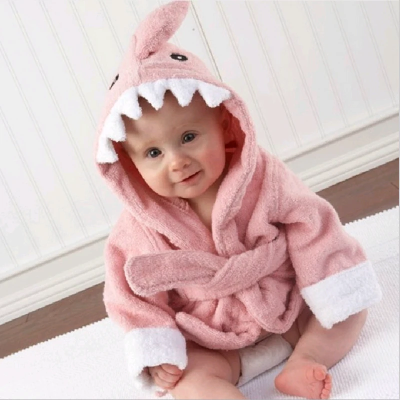 Cotton Baby Robe Bath Towel Cartoon Hoodies Infant Girls Boys Sleepwear Bath Blanket Kids Soft Bathrobe Pajamas Kids Clothing