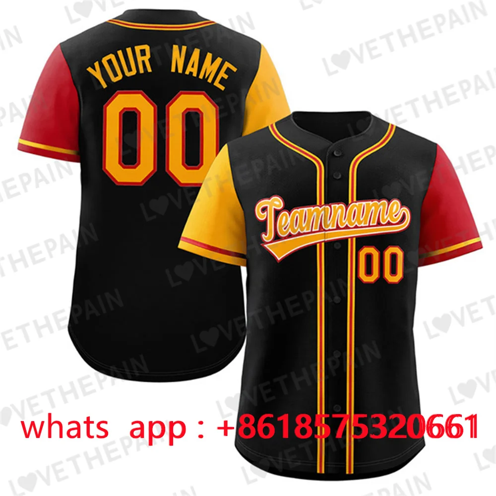 

Personalization Custom Baseball Jersey Print Team Shirt Personal Name Number Hip Hop Sportswear Baseball T-shirt Men/Women/Kids