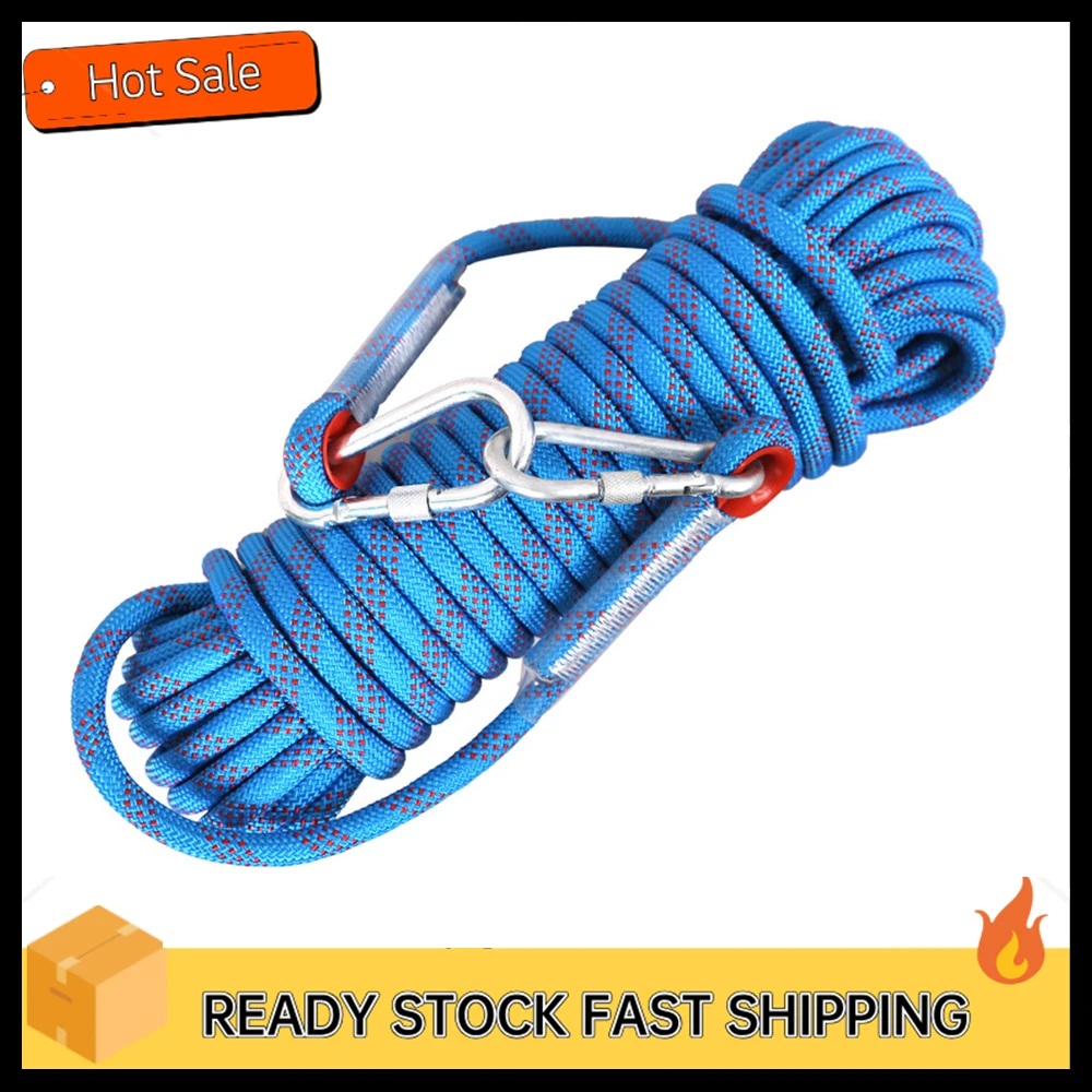 10mm Rock Climbing Rope 10M/20M/30M Outdoor Static Rapelling Rope for Fire Rescue Safety Escape Tree Climbing