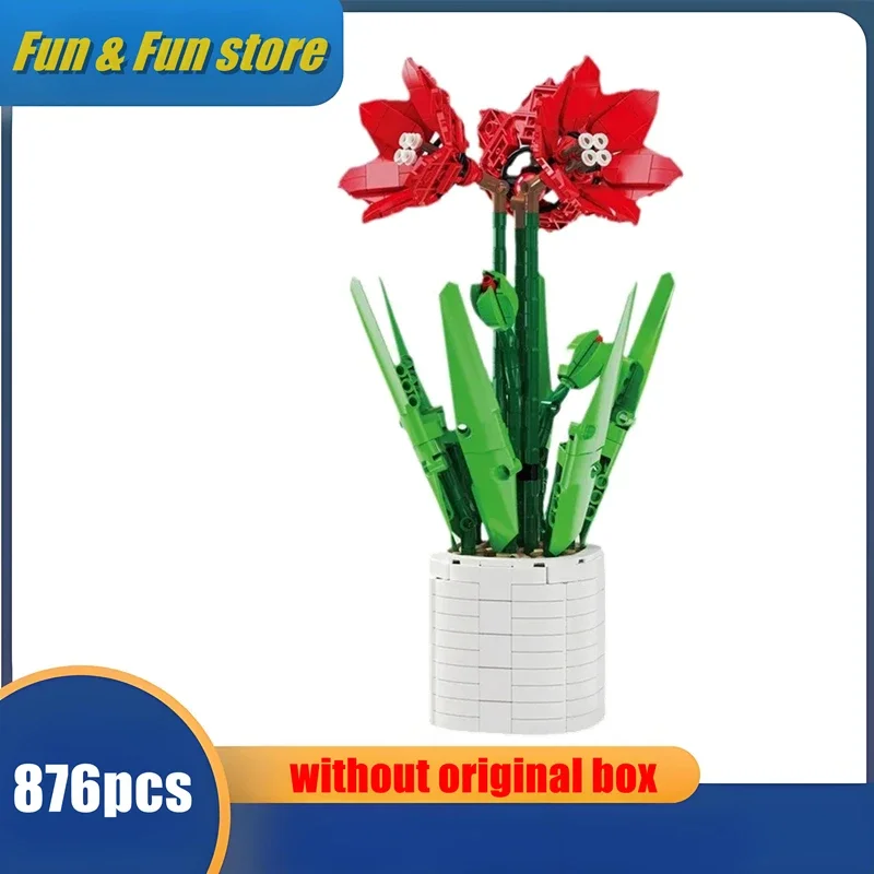 

City Creativity Bouquet Flower 876pcs amaryllis Bonsai Potted Plant Home Decoration Building Blocks Bricks Kids Toys