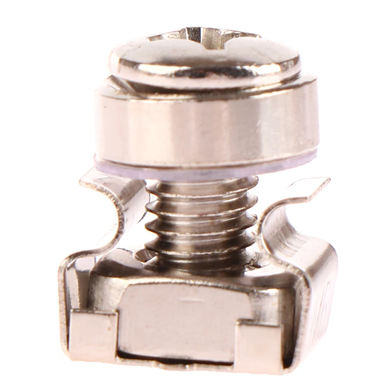 Aço inoxidável Rack Mount Cage, Nuts Screw Washer, Montagem em Rack, Gabinete do Servidor, Montagem em Rack, Prateleiras Servidor, Roteador, M6X16 mm, 10Pcs