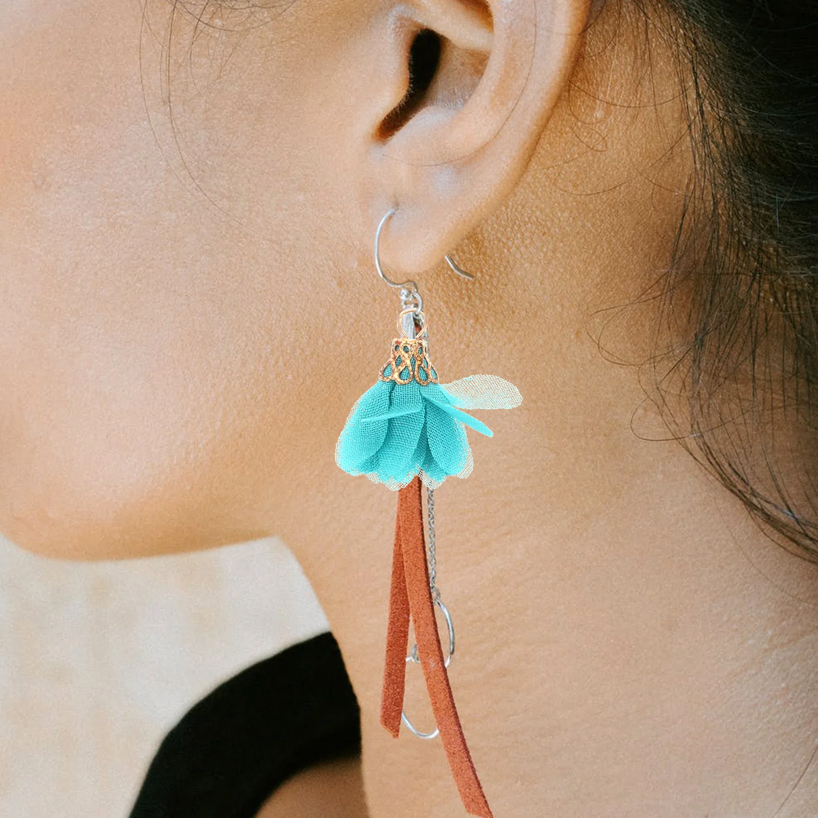 

10 Pcs Tassel Accessories Chiffon Flower Pendant Soft Necklace Ornaments Handmade Earring Charms Jewelry Making Mini Pieces