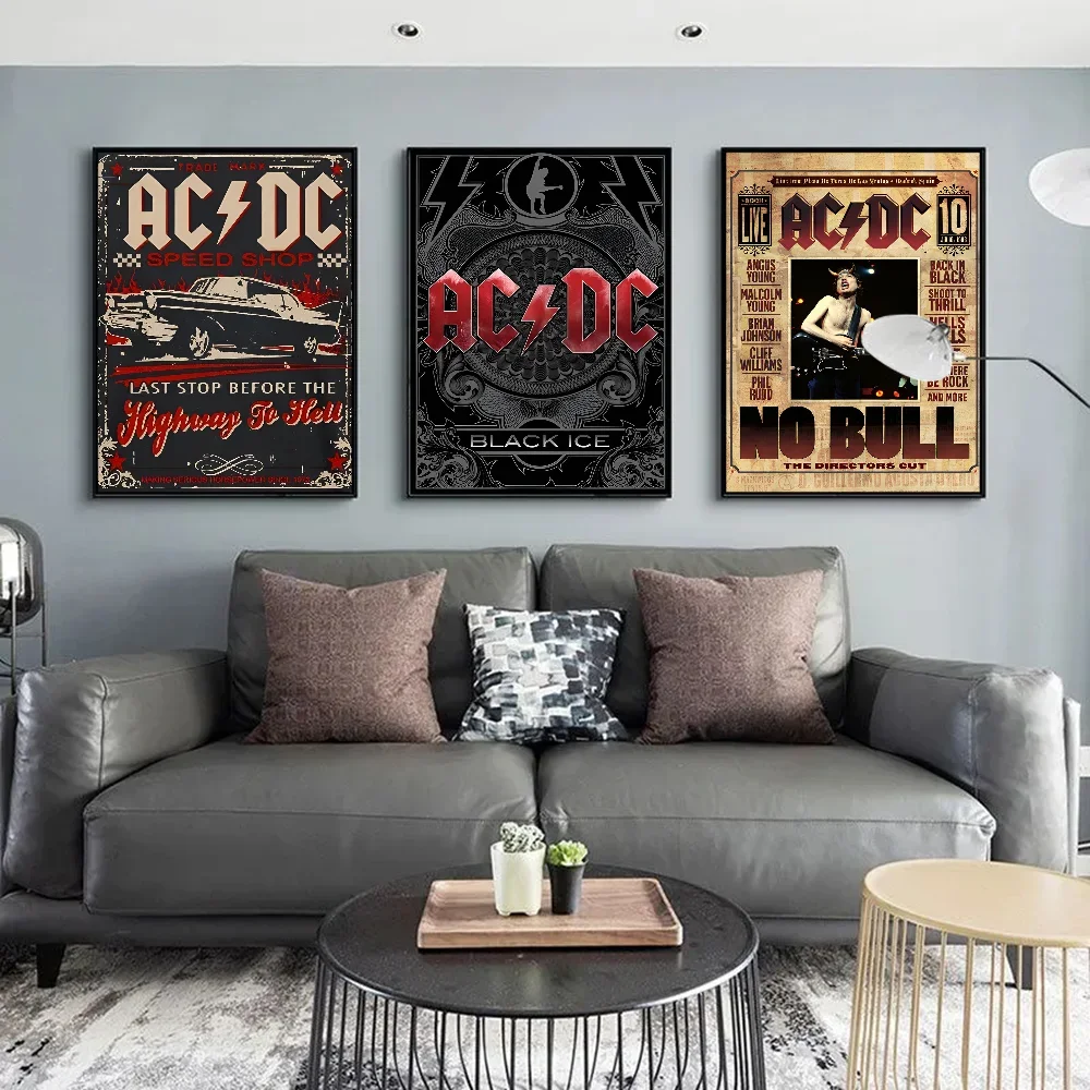 AC∕DC Band Classic Vintage Posters HD Quality Wall Art Retro Posters for Home Room Wall Decor