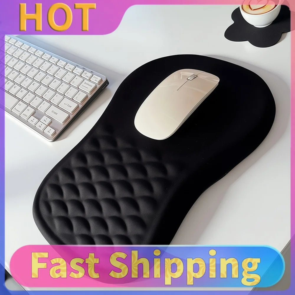 Memory Foam Mousepad Non-Slip Inclined Wrist Rest Mouse Pad Wear Resist Comfortable Wrist Support Pads for Carpal Tunnel Relief