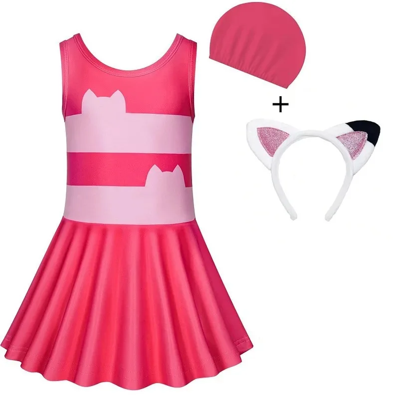 Summer Kids Swimsuit Gabby Cat Vest Swimwear G-Gabby's D-Dollhouse Girls One Piece Swimsuit for Baby Girls Bathing Suits 2-8Year