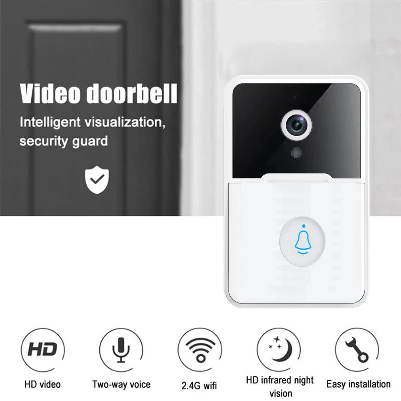 Intelligent Wifi Night Vision Low-Power Visual Doorbell App Remote Language Intercom Mobile Push Notifications