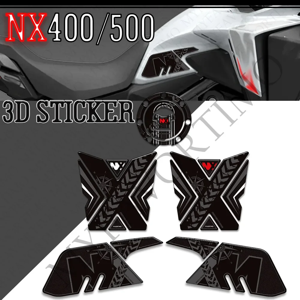 New 2024 For Honda NX400 NX500 NX 400 500 Motorcycle Protector Tank Pad Side Grips Gas Fuel Oil Kit Knee 3D Stickers Decals