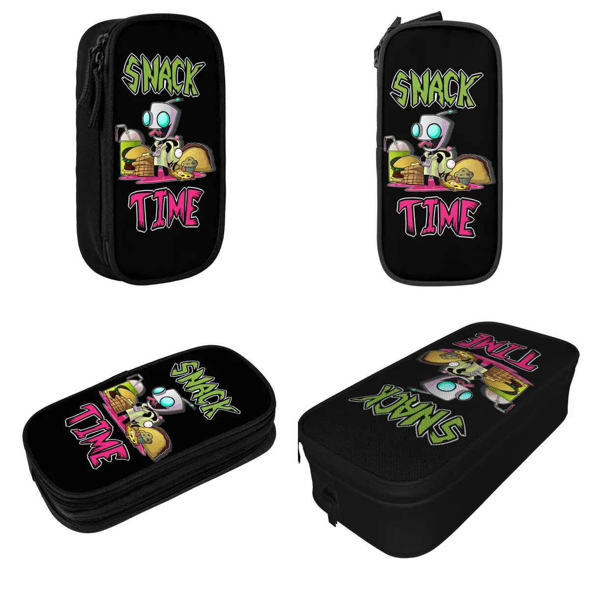 Invader Zim Snack Time Gir Pencil Cases Cartoon Pencilcases Pen for Girl Boy Large Pencil Bags Students School Gift Stationery