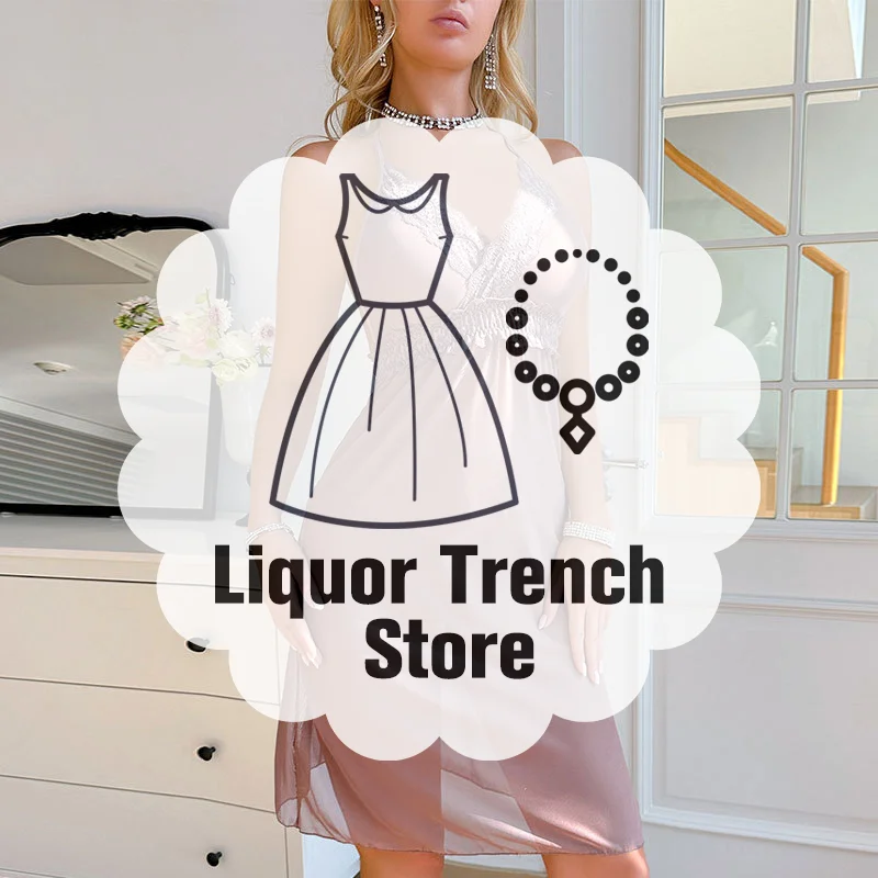 

Sexy And Erotic Camisole Long Dress Lace Neck Hanging Pajamas Mesh Nightgown