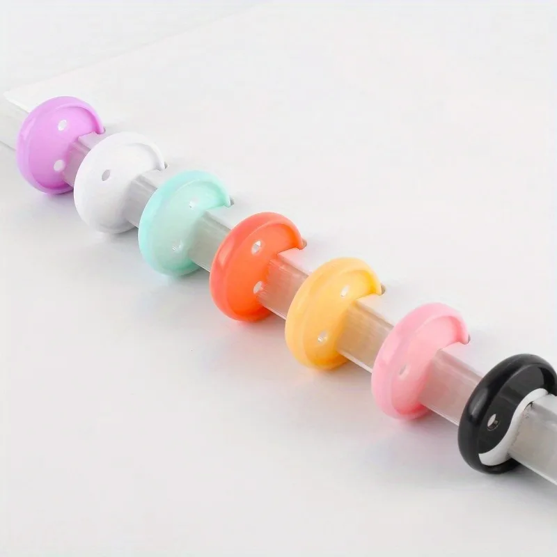 24Pcs/Lot Plastic Binding Rings 28MM Butterfly Loose-leaf Buckle Transparent Buckle Mushroom Hole Notebook Binding Disc Binder