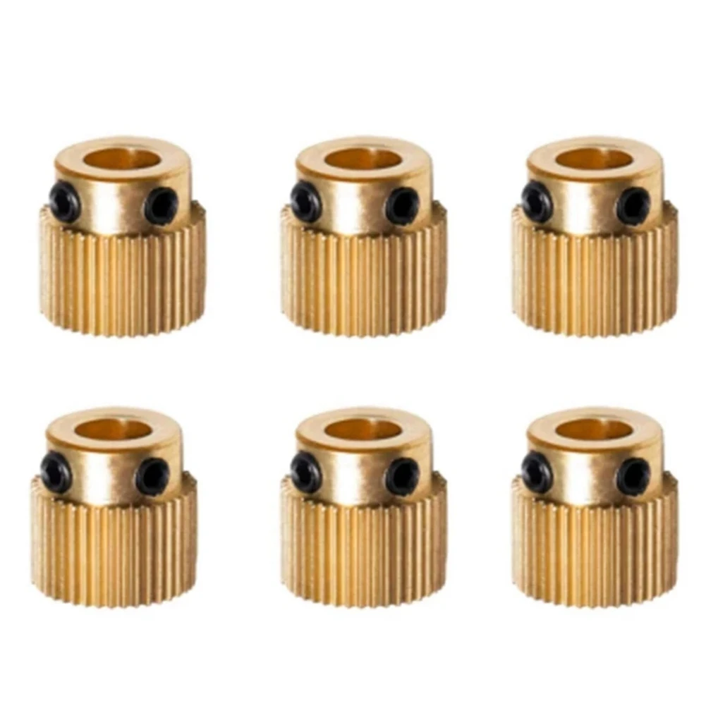 

6Pcs Rugged 3D Printer Parts Driver 26 Tooth Gear Brass Extruder Wheel Gear for Printer Cr-10 Cr-10S S4 S5 Ender 3 Pro