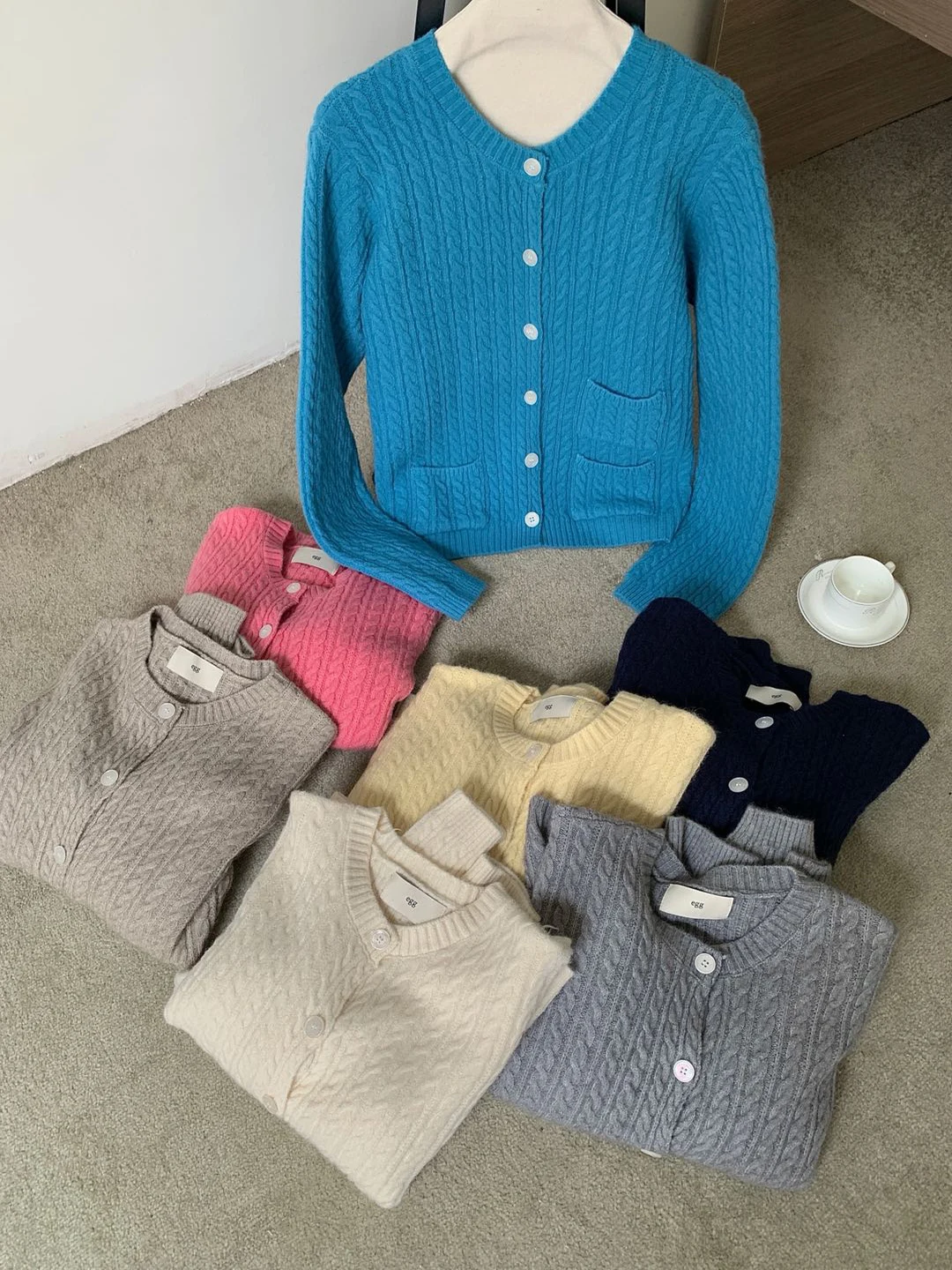 

Повседневный вязаный открытый кардиган круглого цвета Ne с одной пуговицей, женский топ, мягкий теплый длинный све, Thiened Egg Twist Kni...