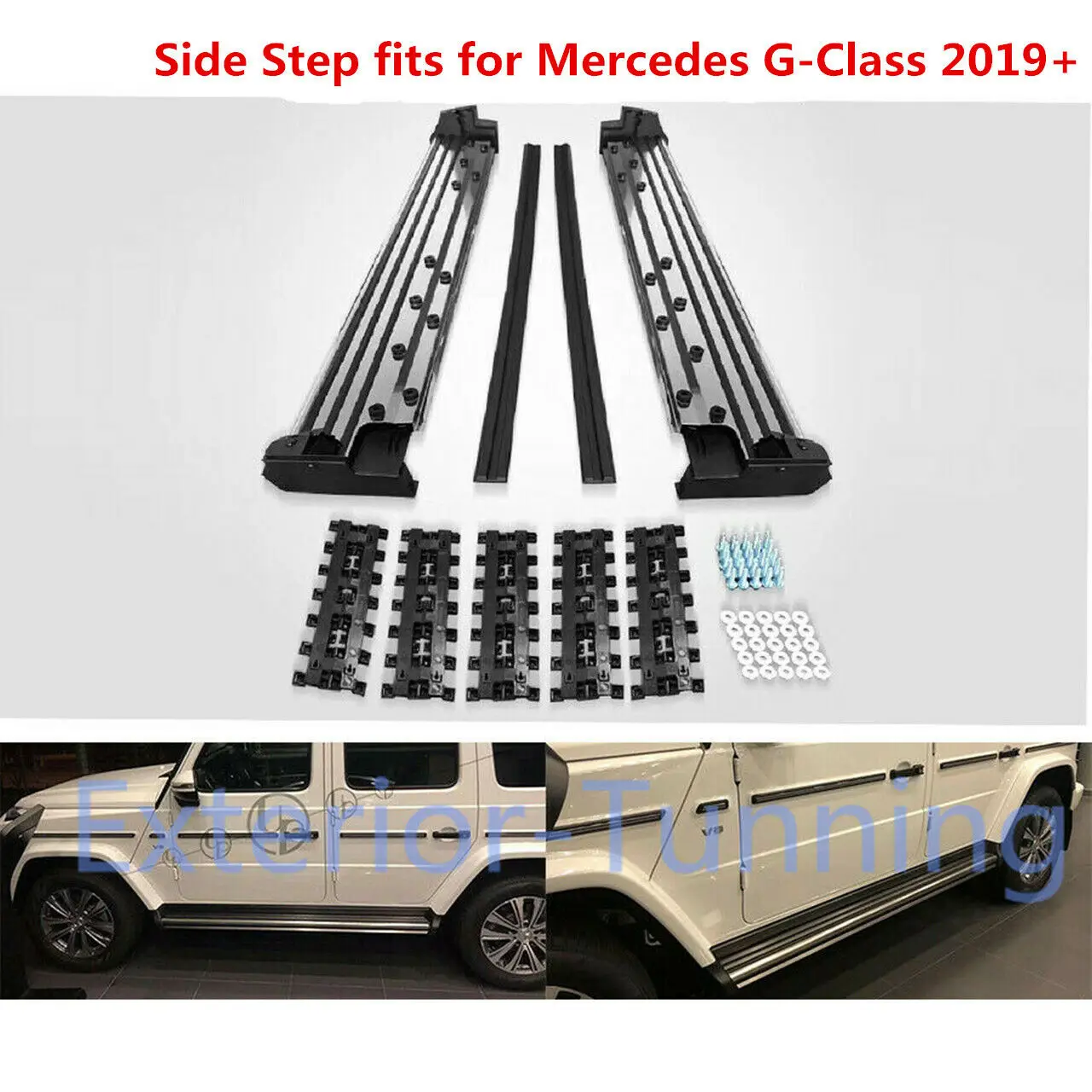 

2Pcs Running Board Side Step Pedals Nerf Bar fits for Benz G Class 500 550 W463 2019+