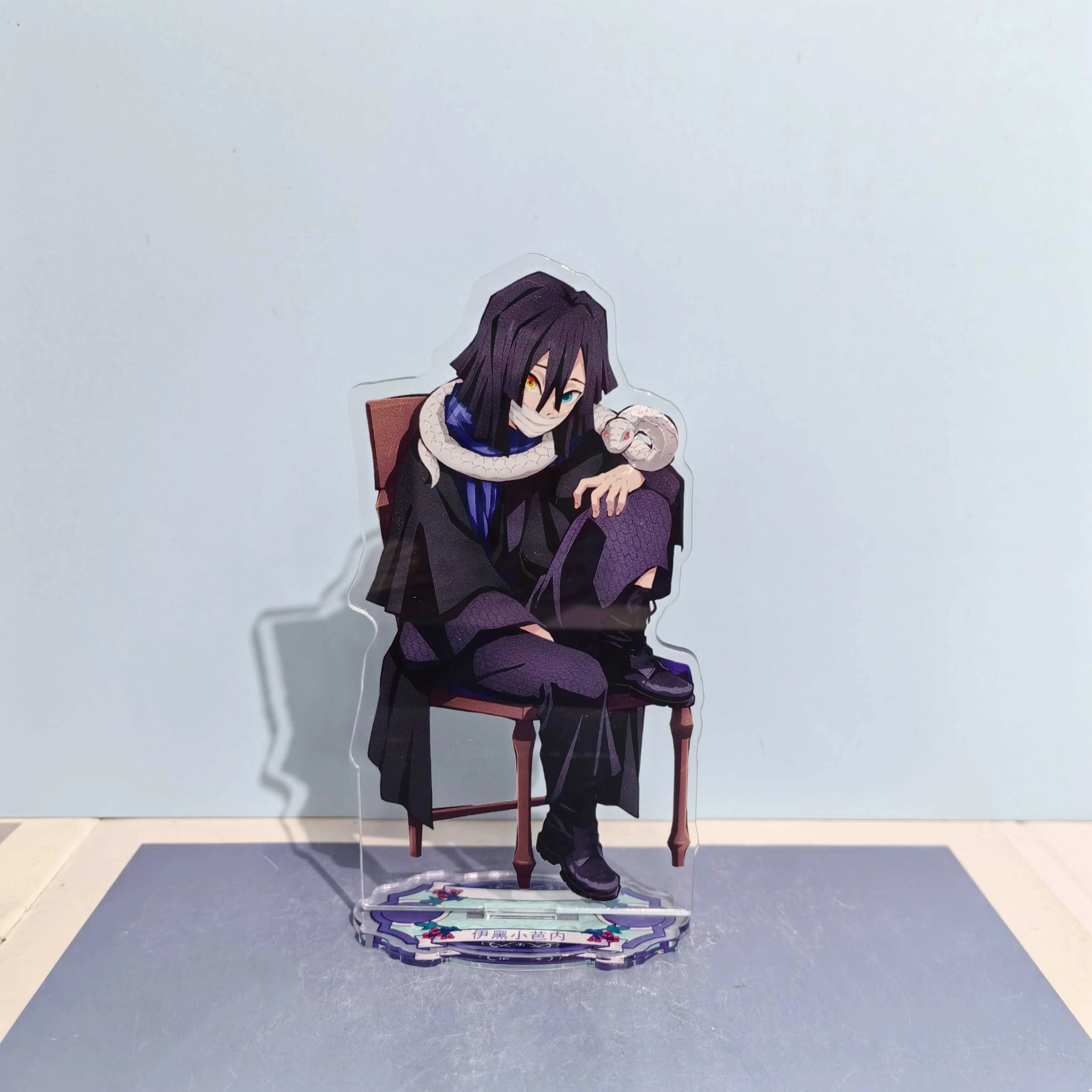 Iguro Obanai تأثيري الاكريليك علامة الوقوف ، شيطان القاتل أنيمي ، زخرفة الطاولة ، تزيين أمبيتس