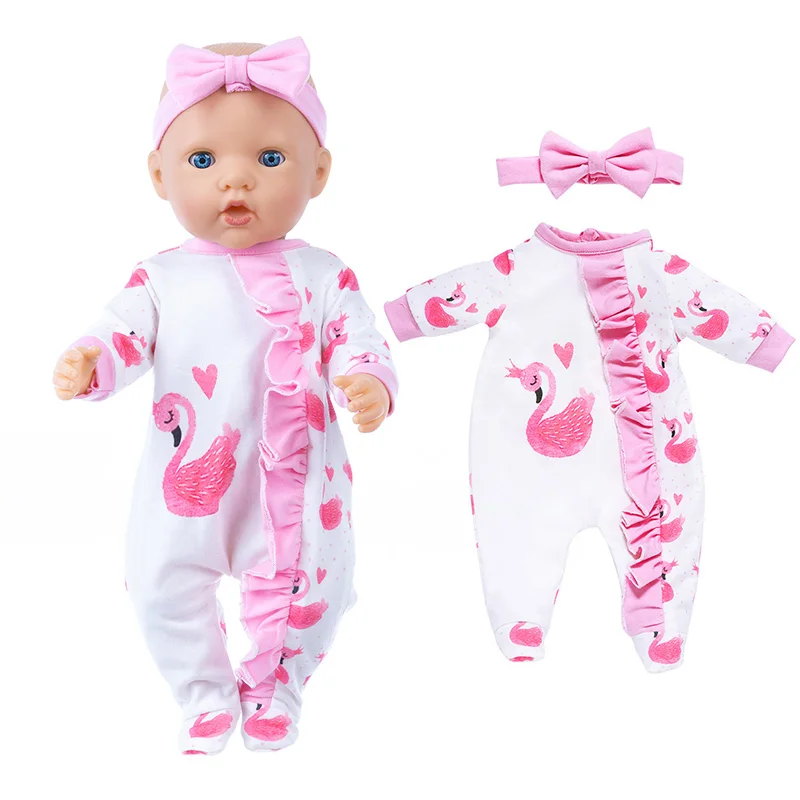 Doll Clothes for 18inch Reborn Doll Cute Pajamas Suit for 45cm Newborn Baby Doll Girls Toys Doll Clothing Accessories Nenuco view 4