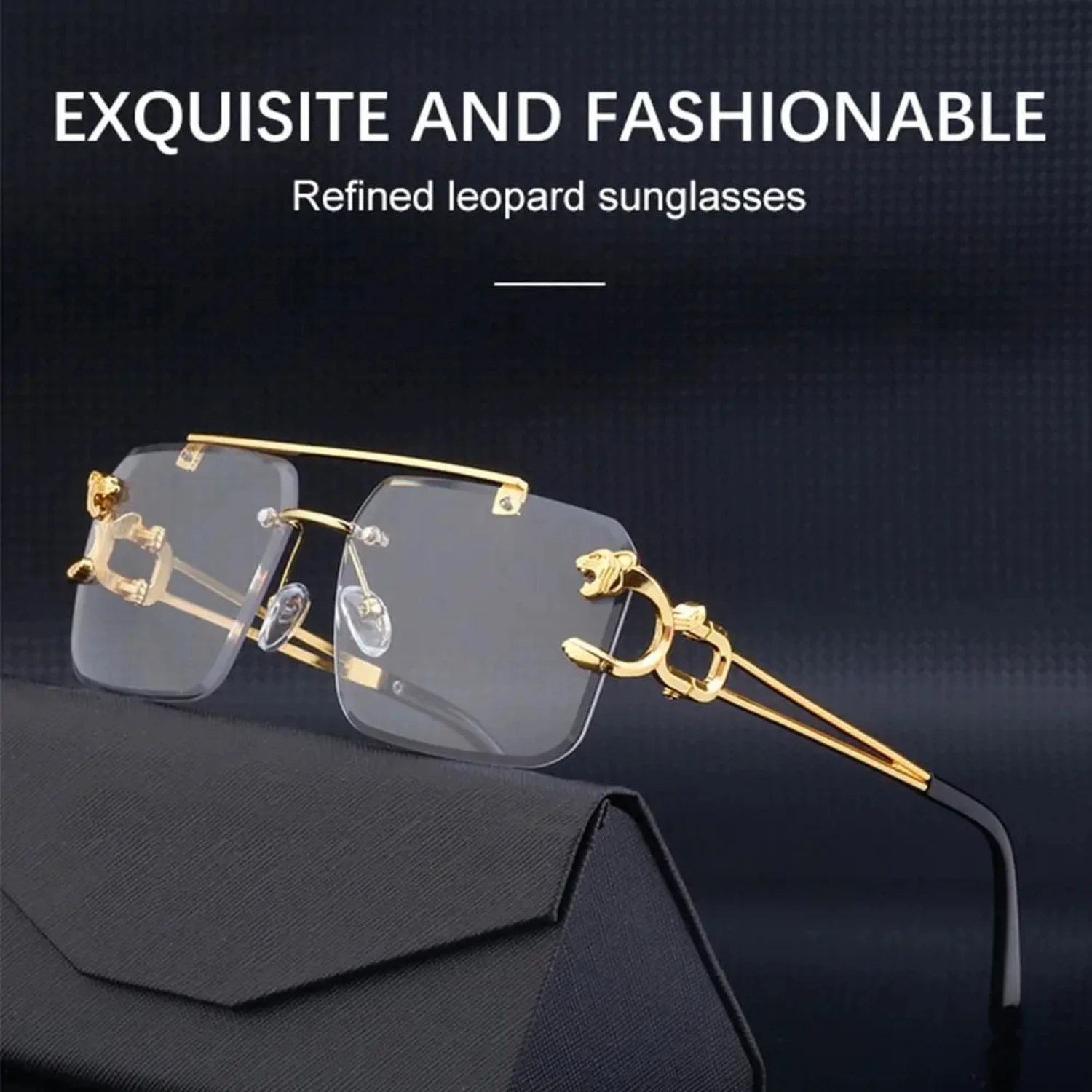 Rimless Sunglasses Rectangle Fashion UV400 Women Men Shades Small Square Sun Glasses  Female male Cycling Traveling Oculos Pesca