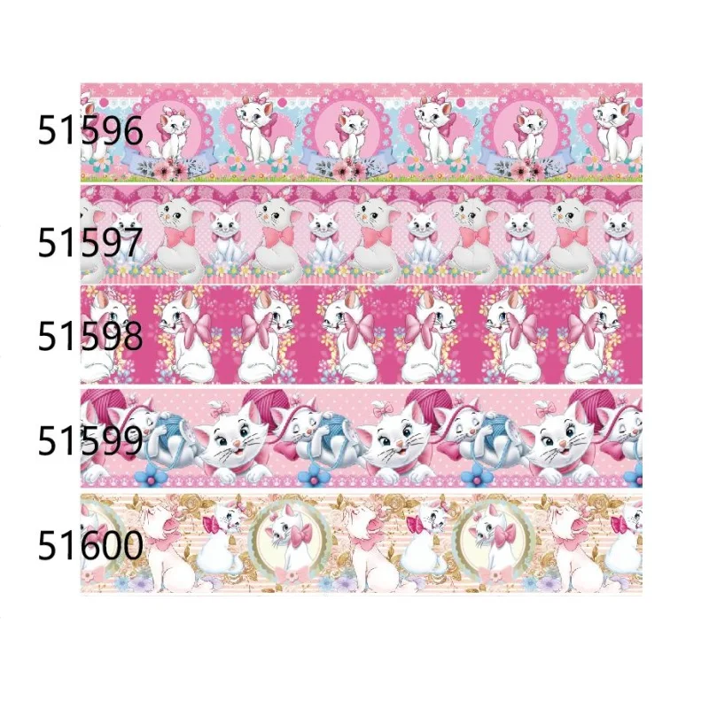 

10yards Disney Marie Print Ribbon Grosgrain for Hairbows 25mm DIY Craft Supplies Decoration Handmade Materials