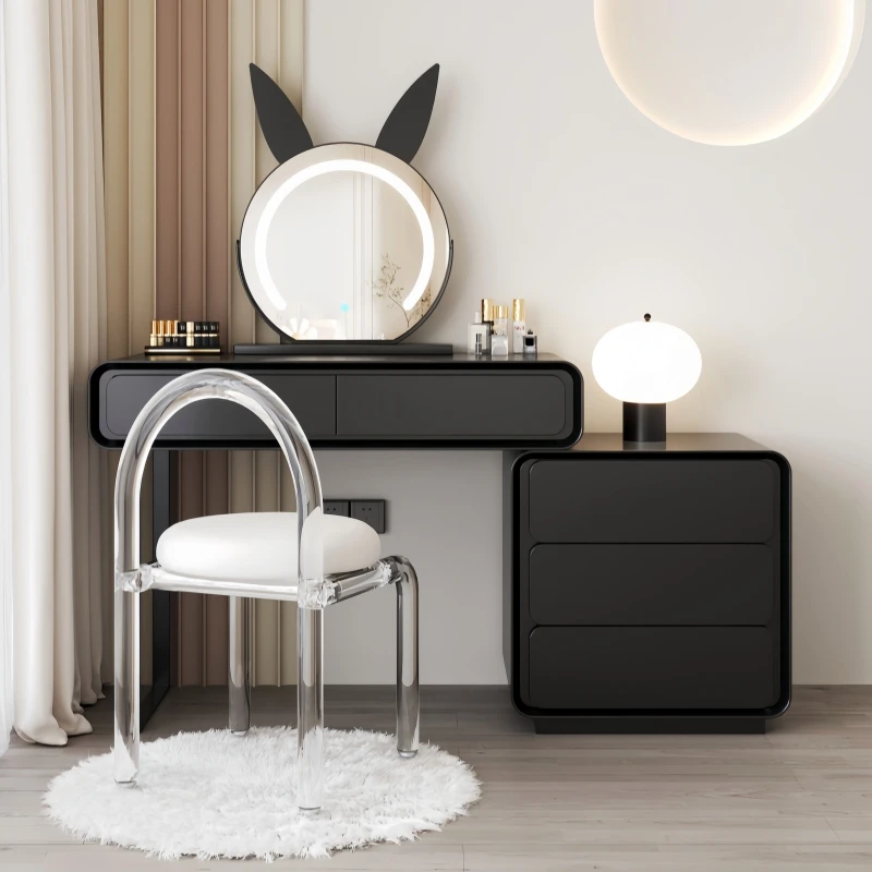 Bedroom Vanity Dressing Table with Mirror & Stool