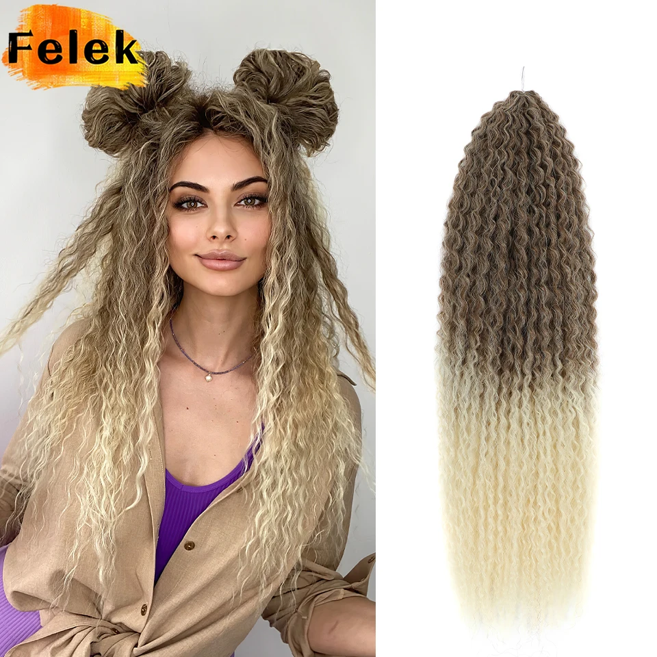 الضفائر البرازيلية غريب مجعد تجديل وصلات شعر أسود الاصطناعية تجعيد الشعر الأفريقي للنساء 20 28 بوصة أومبير براون محبوك الشعر