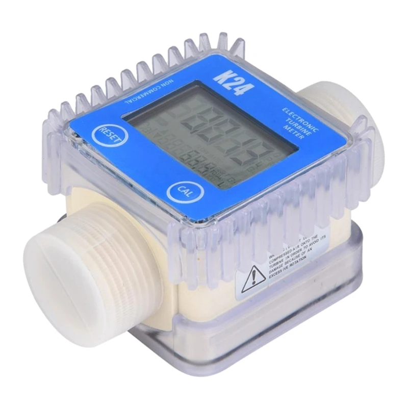 1 Piece Digital K24 Turbine Oil Fuel Flow Meter Gauge LCD Fuel Flow Meter Chemicals Water Sea Liquid Flow Meters Measuring Tools