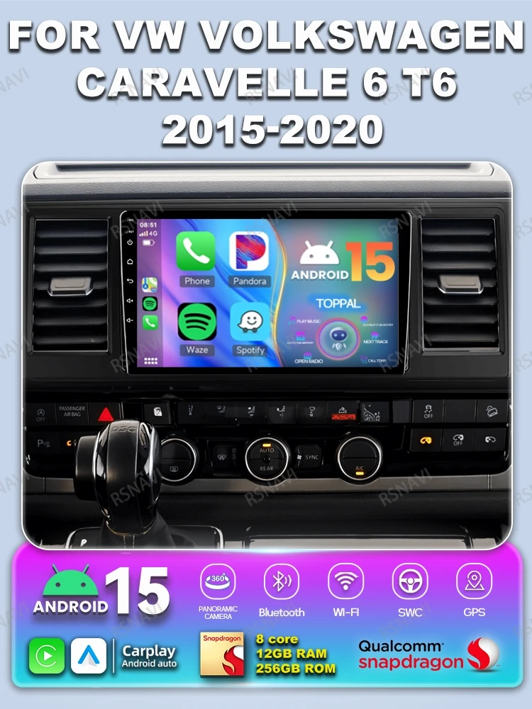 Car Radio Android 15 Car Radio For VW Volkswagen Caravelle 6 T6 2015 2016 2017 - 2020