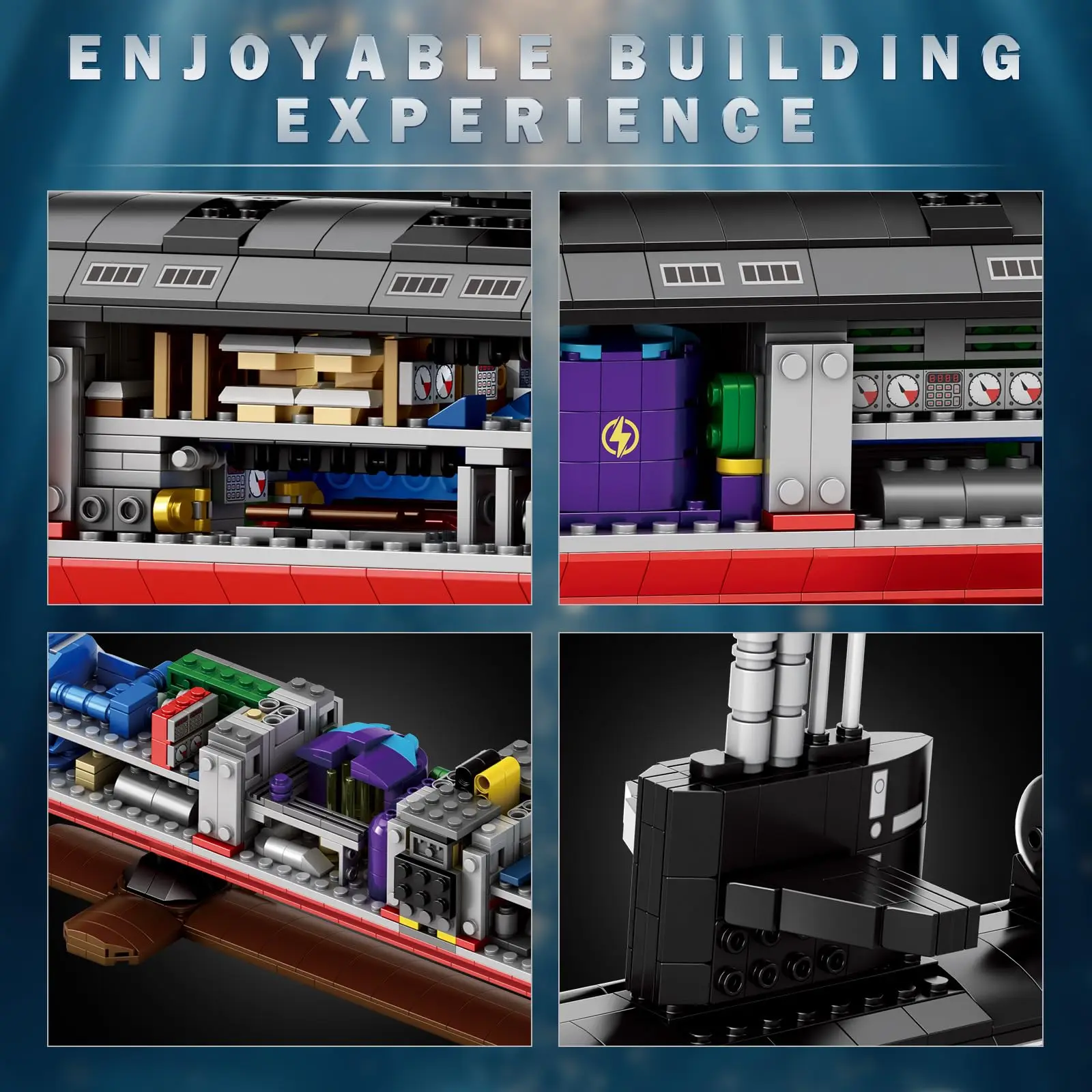 2988 Uds. Bloques de construcción militares SSN de clase de Los Ángeles, montaje de ladrillos submarino Nuclear MOC, juguetes para niños, conjunto de regalo