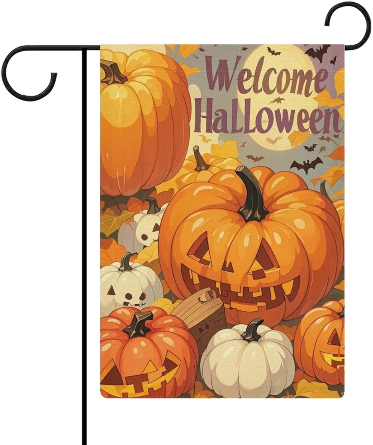 Funny Halloween Pumpkin Garden Flag 12x18 Inch,Vertical Double Sided Outside Decorations,Weather and Fade Resistant,Funny Decora