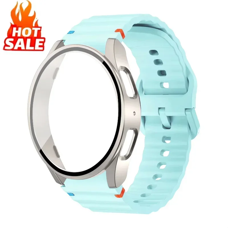 Case + Band voor Samsung Galaxy Horloge 7 6 5 4 40mm 44mm Siliconen originele Band PC Protector Cover Bumper Galaxy Horloge 6 Accessorie