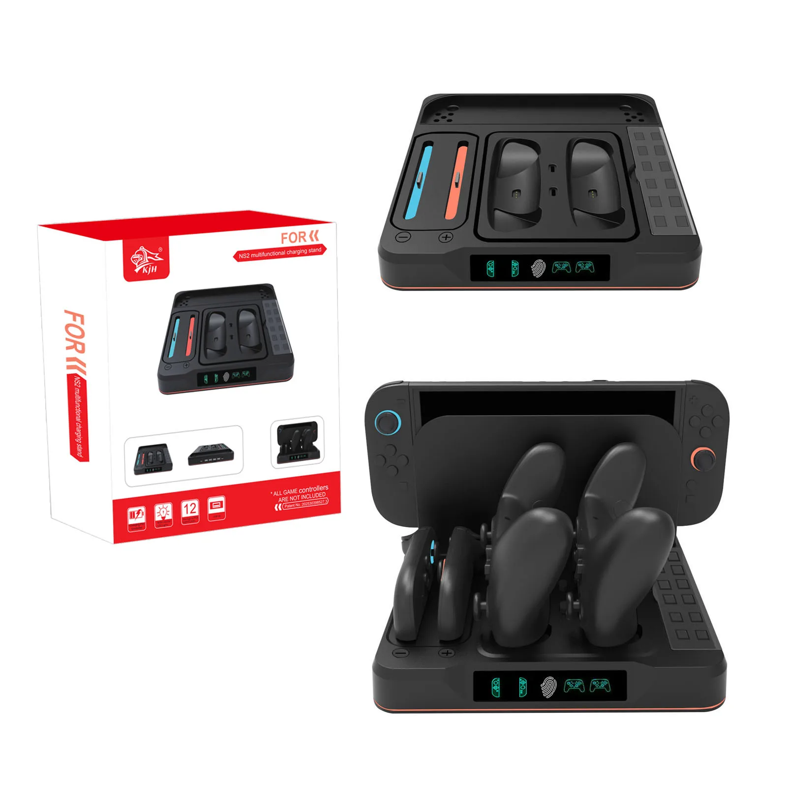 

For Switch 2 pro Controller Charging Dock with RGB Lighting for Switch 2 Console Base