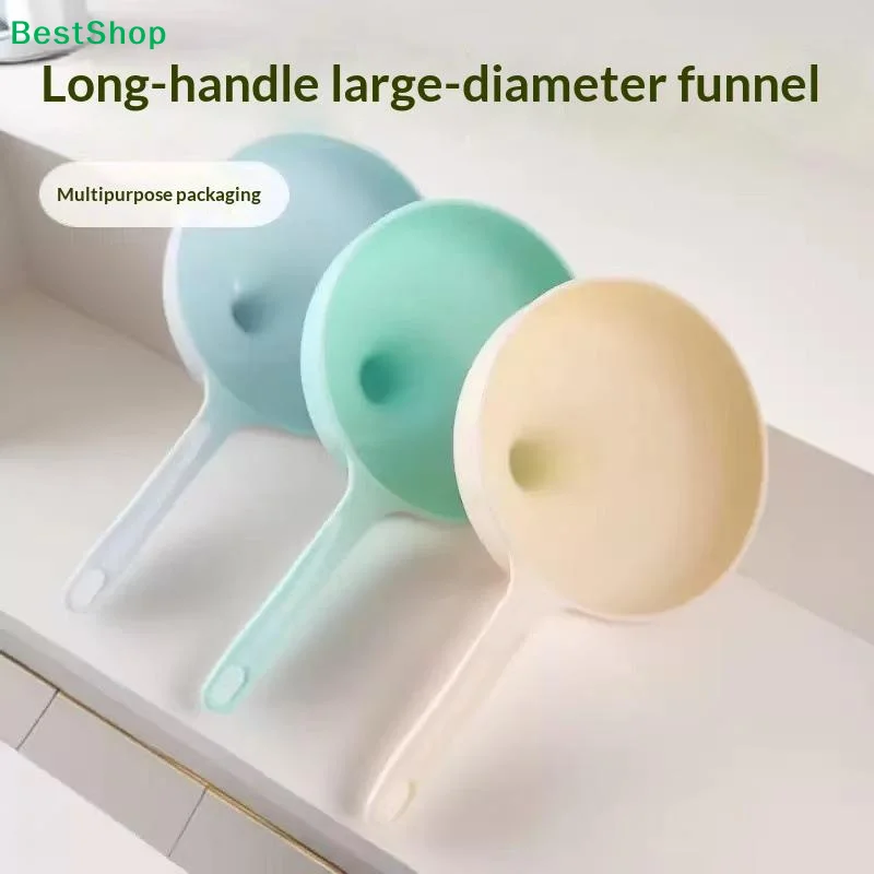 〔R〕Wheat Straw Large Caliber Kitchen Funnels Wiith Handle Food Grade Funnels For Kitchen Liquid Separation