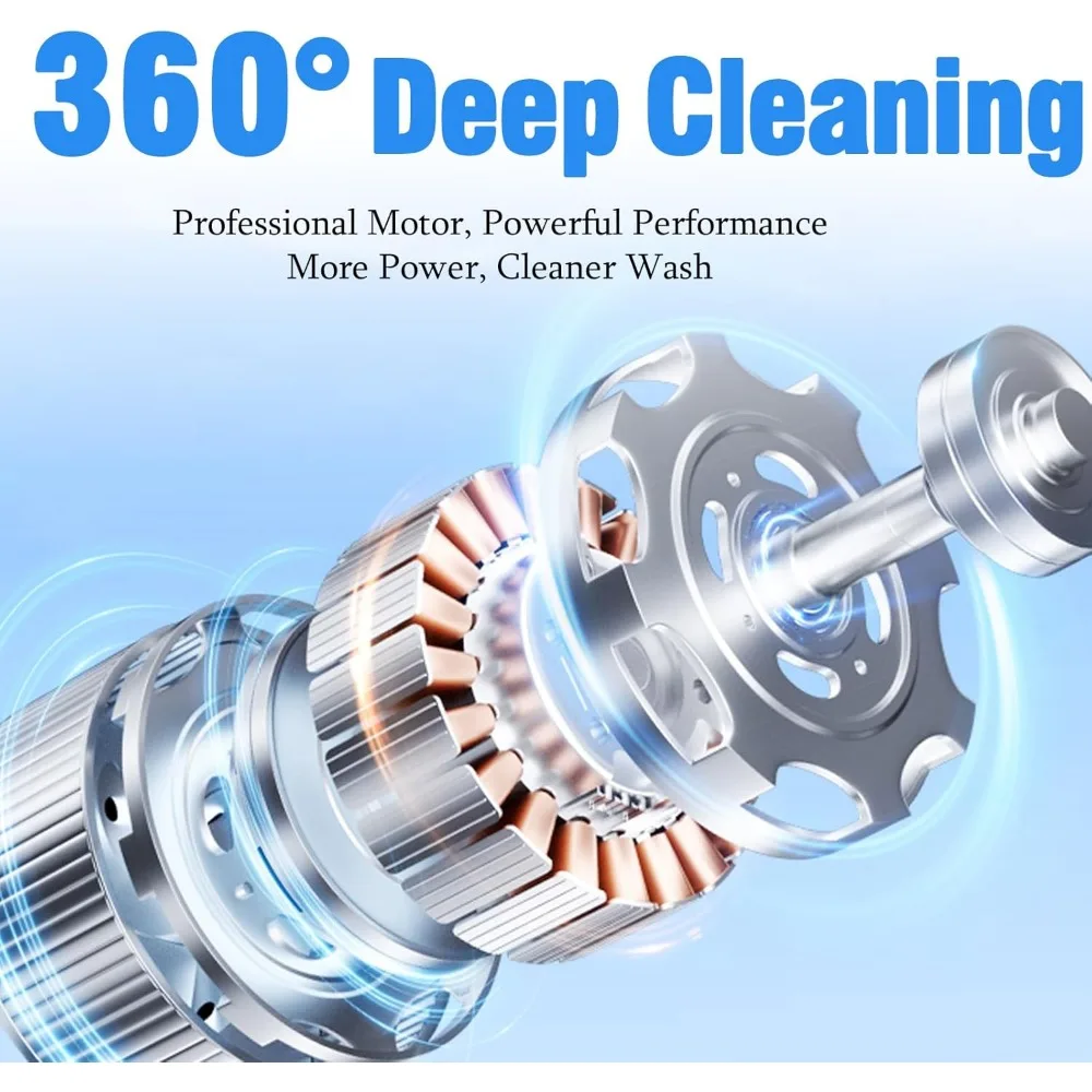 Portable Washing Machine, Rechargeable Cordless Mini Washing Machine with 2000mAh, Charge 1 Time and Up to Use 10 Times