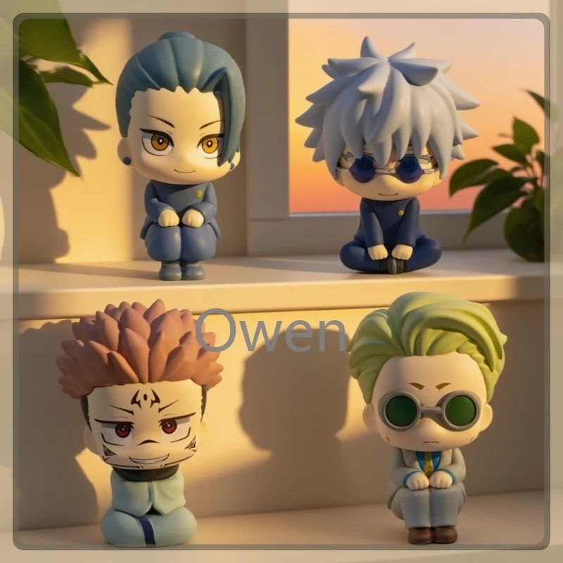 Sukuna & Gojo Sitting Pose Figure Jujutsu Kaisen PVC Q Version Action Statue Desk Pal Gift Cute Anime Collectible Model Toy Fans